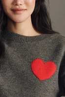 English Factory Heart Icon Long-Sleeve Crew-Neck Sweater
