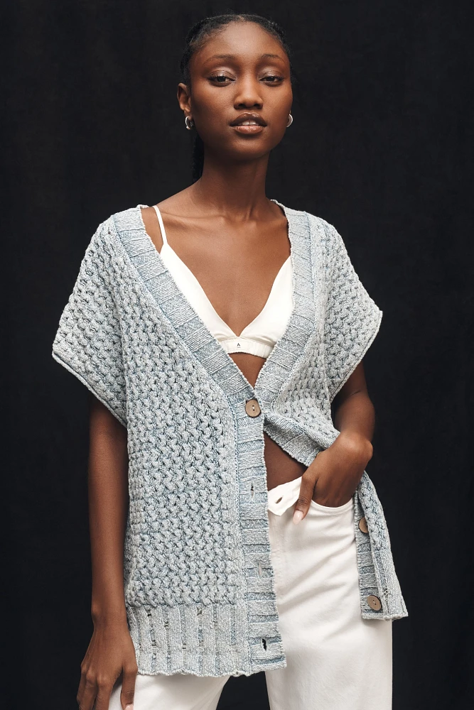 Pilcro Oversized Distressed Sweater Vest