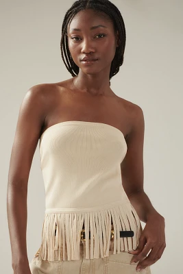 Endless Rose Fringe Tube Top Sweater