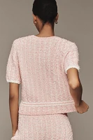 Endless Rose Short-Sleeve Crew-Neck Cropped Sweater