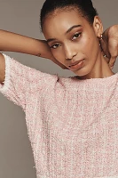 Endless Rose Short-Sleeve Crew-Neck Cropped Sweater