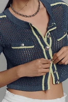 Central Park West Open-Knit Cardigan Sweater