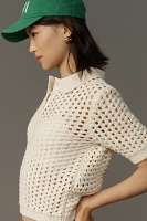 Grey Lab Collared Mesh Sweater Tee