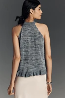 Pilcro Halter Linen Blend Knit Tank Top