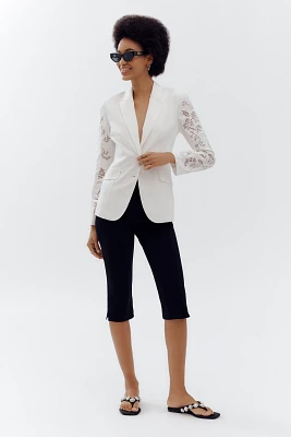 Dolan Left Coast Linen Blend Cutwork-Sleeve Blazer