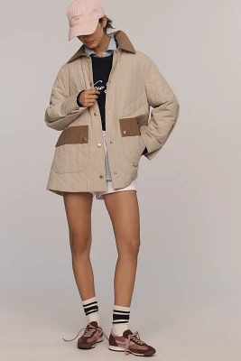 Barbour Corinne Corduroy-Trim Quilted Jacket