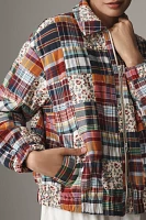 Avec Les Filles Plaid Stitched Bomber Jacket