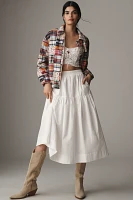 Avec Les Filles Plaid Stitched Bomber Jacket