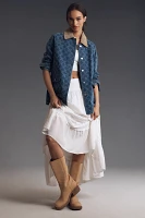 Avec Les Filles Diamond-Pattern Denim Barn Jacket