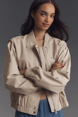 Avec Les Filles Embroidered Bomber Jacket