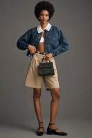 By Anthropologie Utility Eyelet-Collar Denim Jacket