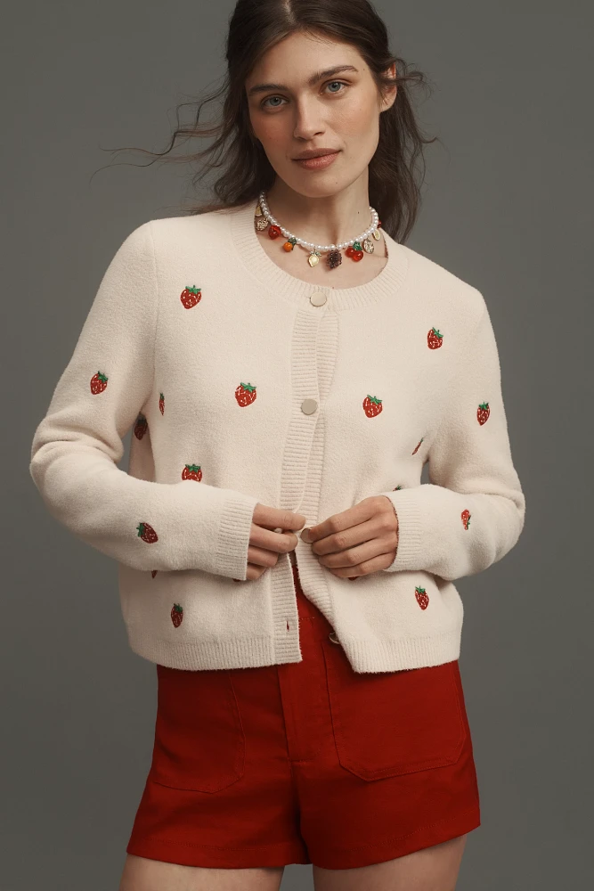 NVLT Strawberry Print Knit Lady Jacket