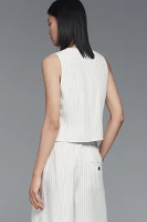 Maeve V-Neck Button-Front Linen Vest