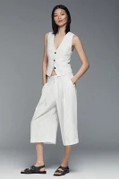 Maeve V-Neck Button-Front Linen Vest
