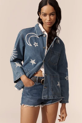 RAISONNEL Embroidered Denim Chore Jacket