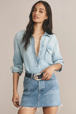 AGOLDE V-Waist Denim Mini Skirt