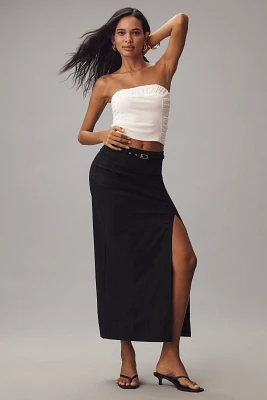 By Anthropologie Belted Column Maxi Skirt: Magic Fabric Edition