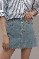 Pilcro Jacquard Denim Mini Skirt