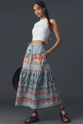 Farm Rio Tropical Delicacy Maxi Skirt