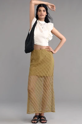 The Tilda Maxi Slip Skirt: Sheer Overlay Edition