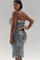 Maeve Printed Mesh Knee-Length Skirt