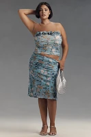 Maeve Printed Mesh Knee-Length Skirt