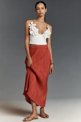 The Tilda Maxi Slip Skirt: Plissé Edition