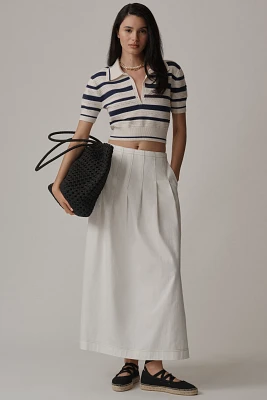 By Anthropologie Paneled Waist Maxi Skirt