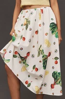 The Jacie Poplin Printed Midi Skirt by Maeve