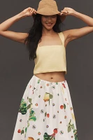 The Jacie Poplin Printed Midi Skirt by Maeve