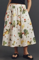 The Jacie Poplin Printed Midi Skirt by Maeve