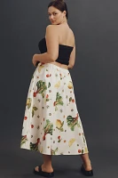 The Jacie Poplin Printed Midi Skirt by Maeve