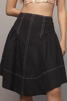 By Anthropologie Linen Blend A-Line Skirt