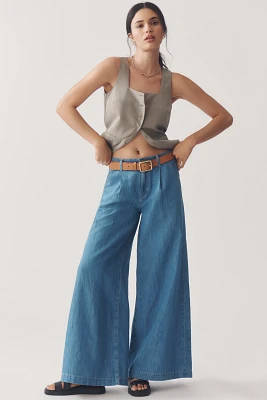 AG Melinda High-Rise Ultra-Wide-Leg Linen Blend Jeans