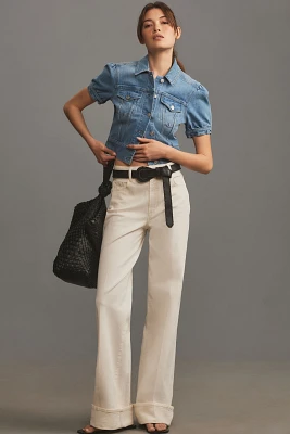 PAIGE Sasha Cuffed High-Rise Wide-Leg Jeans