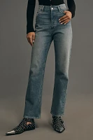 PAIGE Sawyer High-Rise Crop Straight-Leg Jeans