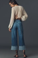 PAIGE Petite Sasha High-Rise Cuffed Wide-Leg Ankle Jeans