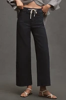 PAIGE Ari Tie-Waist High-Rise Wide-Leg Jeans