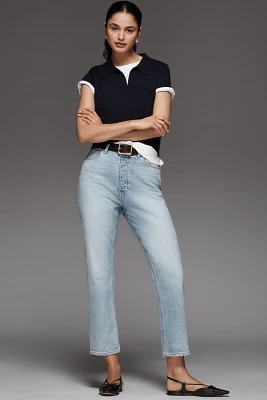 PAIGE Billie Crop High-Rise Straight-Leg Jeans