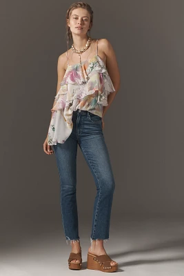 PAIGE Colette High-Rise Raw-Hem Crop Flare Jeans