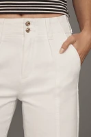 PAIGE Brooklyn High-Rise Crop Wide-Leg Jeans