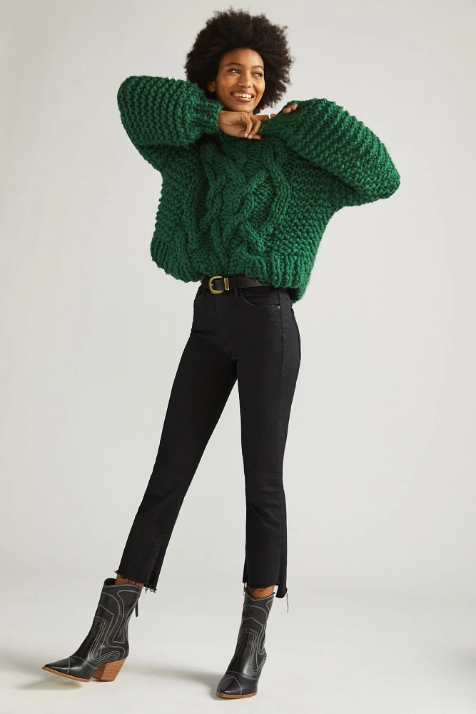 MOTHER The Insider High-Rise Crop Bootcut Jeans
