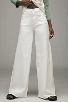 MOTHER The Undercover Sneak Patch Pocket High-Rise Wide-Leg Jeans