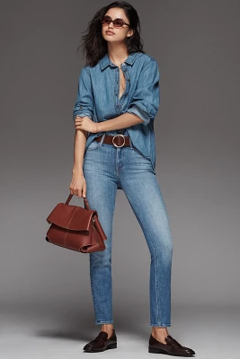 MOTHER The Dazzler Mid-Rise Straight-Leg Jeans
