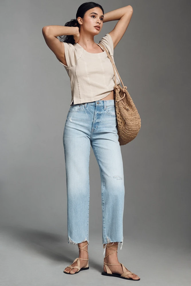 Pistola Cassie High-Rise Crop Straight-Leg Jeans