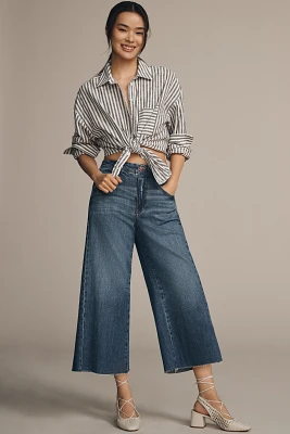 The Adi Crop Mid-Rise Flare Jeans by Pilcro