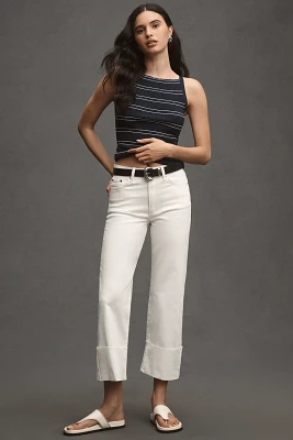 Pilcro High-Rise Cuffed Straight-Leg Jeans