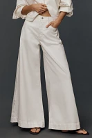 The Olli Regenerative Cotton High-Rise Wide-Leg Flare Jeans by Pilcro