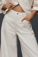 The Olli Regenerative Cotton High-Rise Wide-Leg Flare Jeans by Pilcro