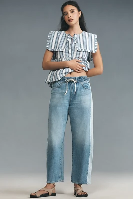 ASKK NY High-Rise Drawstring Barrel Jeans